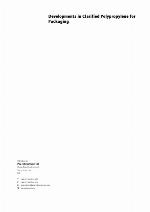 Developments in Clarified Polypropylene for Packaging.