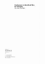 Developments in Metallised Films for Packaging.
