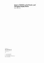 Impact of REACH on the Plastics and Packaging Supply Chain.