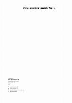 Advances in Specialty Papers.