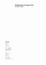 Developments in Organic LED's.