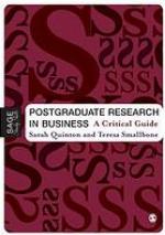 Postgraduate research in business : a critical guide