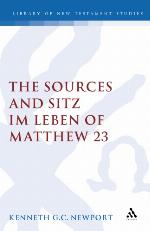Sources and Sitz Im Leben of Matthew 23