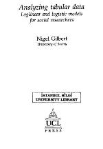 Analyzing Tabular Data See Notes