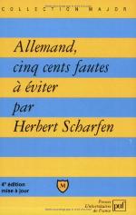 Allemand, Cinq Cents Fautes À Éviter