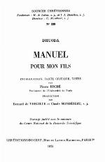 Manuel pour mon fils (Sources chrétiennes)