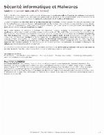 Sécurité informatique et Malwares : Analyse des menaces et mise en oeuvre des contre-mesures