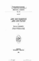 Ars Dictaminis, Ars Dictandi (Typologie Des Sources Du Moyen Age Occidental)