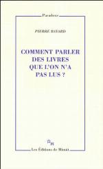 Comment parler des livres que l'on n'a pas lus?