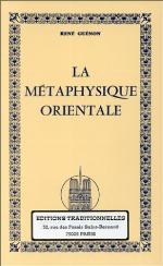 La Métaphysique orientale