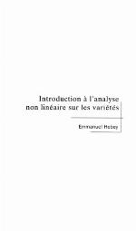 Introduction à l'analyse non linéaire sur les variétés