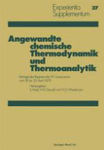 Angewandte chemische Thermodynamik und Thermoanalytik : Vorträge des Rapperswiler TA-Symposiums vom 18. bis 20. April 1979