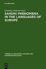 Sandhi Phenomena In The Languages Of Europe