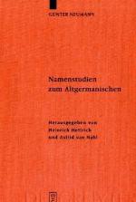 Namenstudien Zum Altgermanischen