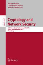 Cryptology and network security : 12th international conference, CANS 2013, Paraty, Brazil, November 20-22, 2013 ; proceedings