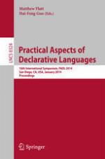Practical aspects of declarative languages : 16th International Symposium, PADL 2014, San Diego, CA, USA, January 20-21, 2014 : proceedings