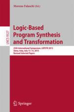 Logic-Based Program Synthesis and Transformation : 25th International Symposium, LOPSTR 2015, Siena, Italy, July 13-15, 2015. Revised Selected Papers