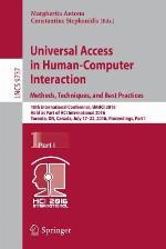 Universal Access in Human-Computer Interaction. Methods, Techniques, and Best Practices
