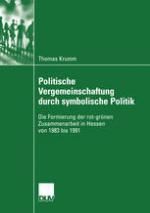 Politische Vergemeinschaftung durch symbolische Politik Die Formierung der rot-grünen Zusammenarbeit in Hessen von 1983 bis 1991