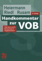 Handkommentar Zur VOB : Teile a und B, Rechtsschutz Im Vergabeverfahren.