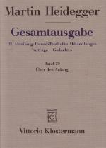 Martin Heidegger, Gesamtausgabe. III. Abteilung