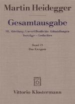 Martin Heidegger, Gesamtausgabe. III. Abteilung
