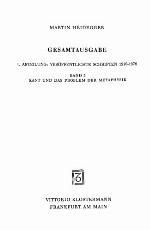 Martin Heidegger, Kant Und Das Problem Der Metaphysik