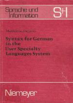 Syntax for German in the User Specialty Languages System