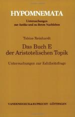 Das Buch E Der Aristotelischen Topik