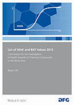 List of MAK and BAT Values 2013
