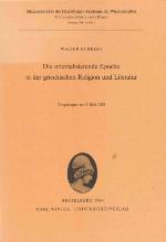 Die orientalisierende Epoche in der griechischen Religion und Literatur