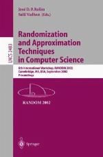 Randomization and Approximation Techniques in Computer Science