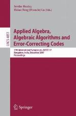 Applied Algebra, Algebraic Algorithms and Error-Correcting Codes