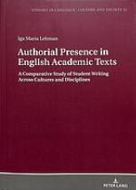 Authorial Presence in English Academic Texts