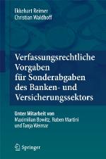 Verfassungsrechtliche Vorgaben für Sonderabgaben des Banken- und Versicherungssektors