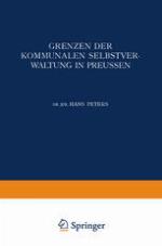 Grenzen der Kommunalen Selbstverwaltung in Preussen : Ein Beitrag zur Lehre vom Verhältnis der Gemeinden zu Staat und Reich
