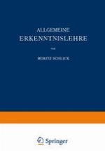 Allgemeine erkenntnislehre