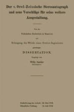 Der v. Orel-Zeissische Stereoautograph und neue Vorschläge für seine weitere Ausgestaltung