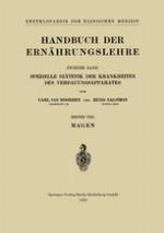 Handbuch der Ernährungslehre : Spezielle Diätetik der Krankheiten des Verdauungsapparates