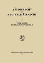 Kriegsrecht und Neutralitätsrecht