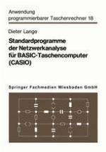 Standardprogramme der Netzwerkanalyse für BASIC-Taschencomputer (CASIO)