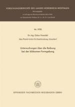 Untersuchungen über die Reibung bei der bildsamen Formgebung