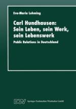 Carl Hundhausen : Public Relations in Deutschland.