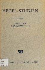 Hegel-Tage Royaumont 1964 Beiträge zur Deutung der Phänomenologie des Geistes