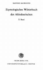 Etymologisches Wörterbuch des Altindoarischen