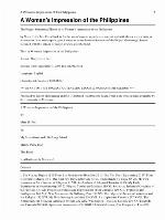 A Woman's Impression of the Philippines