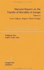 National Reports on the Transfer of Movables in Europe, Volume 4