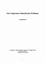 On Congruence Monodromy Problems
