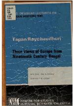 Three views of Europe from nineteenth century Bengal (Sakharam Ganesh Deuskar lectures on Indian history)