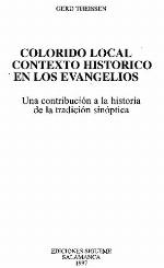 Colorido local y contexto histórico en los evangelios : una constribución a la historia de la tradición sinóptica